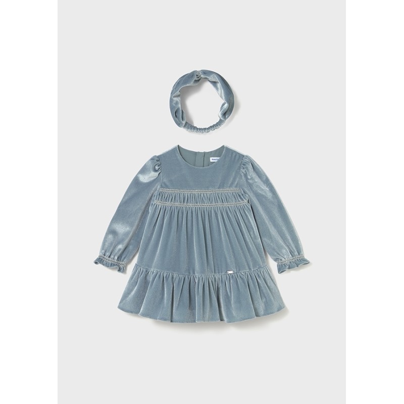 Abito e Fascia in velluto Neonata