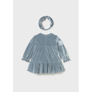 Abito e Fascia in velluto Neonata