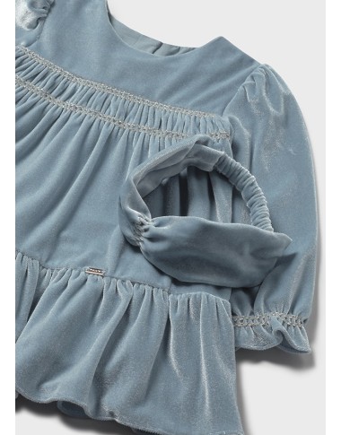 Abito e Fascia in velluto Neonata