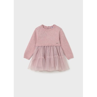 Abito tricot e tulle Neonata