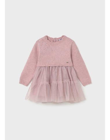 Tricot and tulle dress