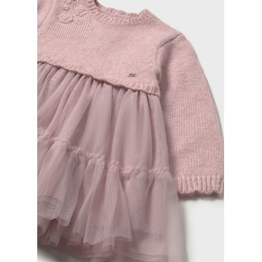 Abito tricot e tulle Neonata