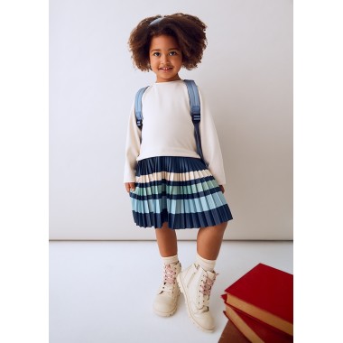 Abito combinato righe plisse Bimba