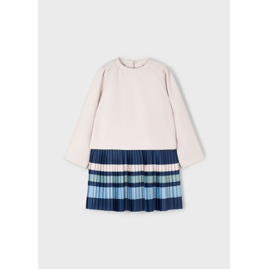 Abito combinato righe plisse Bimba