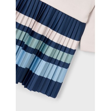 Abito combinato righe plisse Bimba