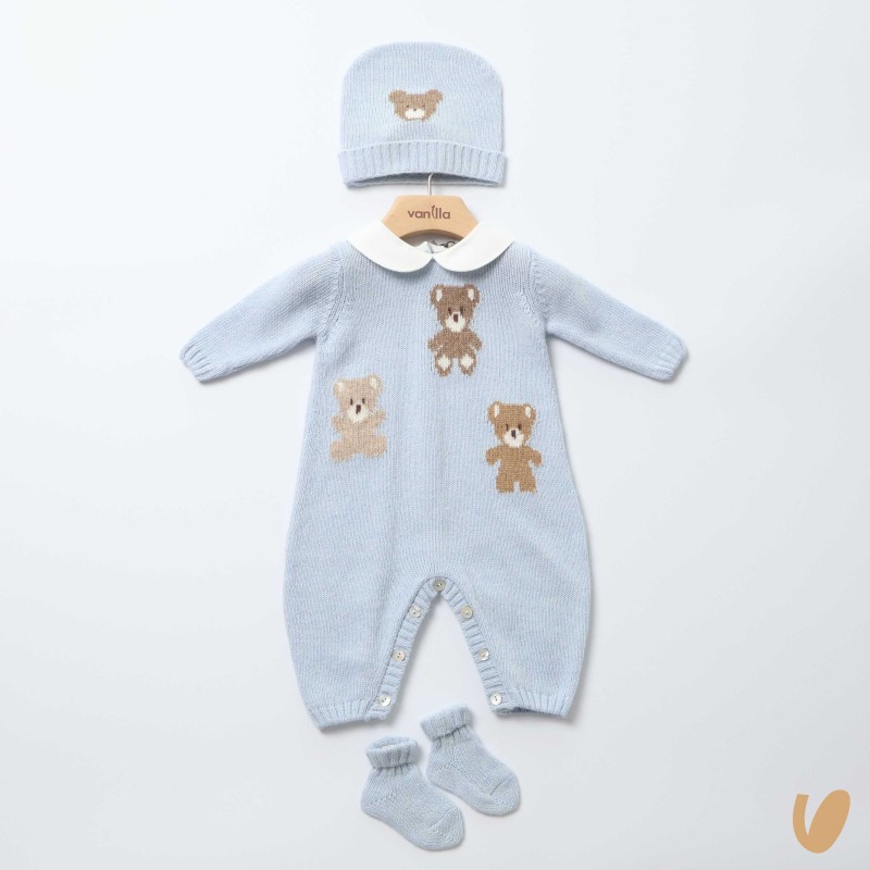 Completo nascita orsetti lana e cashmere Set Nascita e Uscita Clinica
