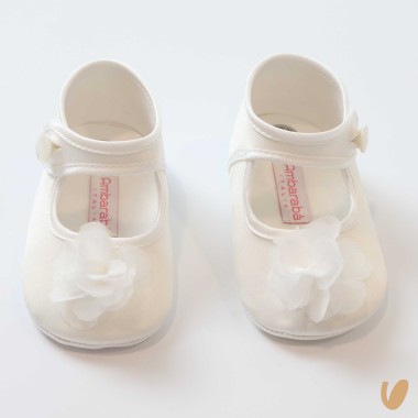 Ballerine in raso con fiore Scarpe