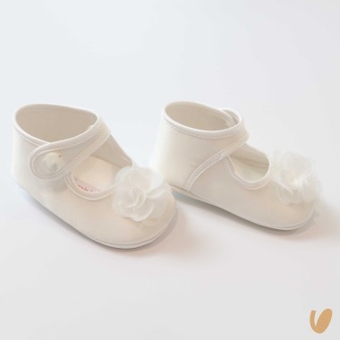 Ballerine in raso con fiore Scarpe