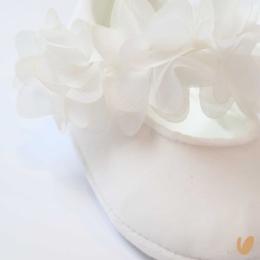 Ballerine in velour con fiori Scarpe