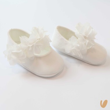 Ballerine in velour con fiori Scarpe