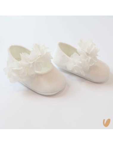 Ballerine in velour con fiori Scarpe
