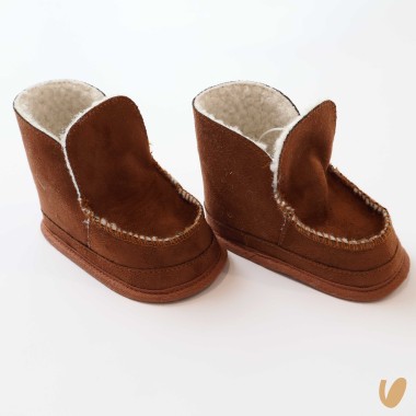 Stivaletti in camoscio e sherpa Scarpe