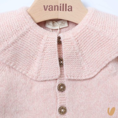 Salopette e cardigan lana merinos Neonata