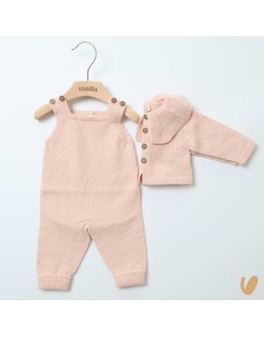 Salopette e cardigan lana merinos Neonata