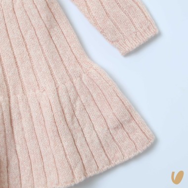 Abito a coste in lana Neonata