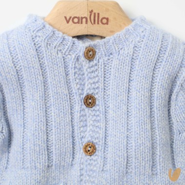 Salopette e cardigan in lana merinos Neonato