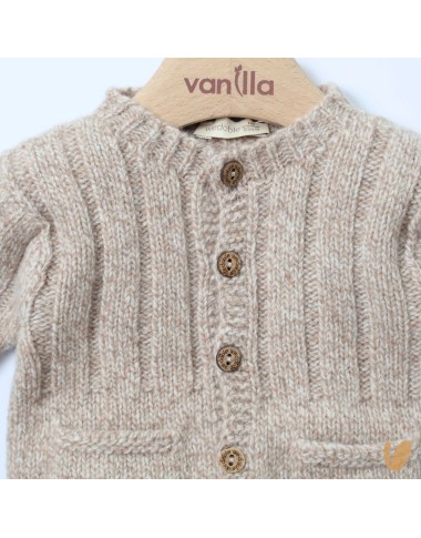 Salopette e cardigan in lana merinos Neonato