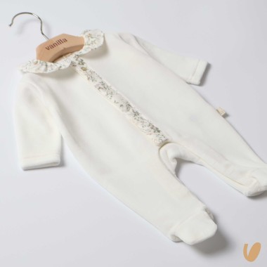 Tutina in ciniglia fiorellini Tutina