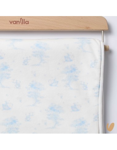 Chenille Tile de Jouy blanket