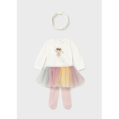 Completo Body calze tutu e fascia Neonata