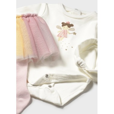 Completo Body calze tutu e fascia Neonata