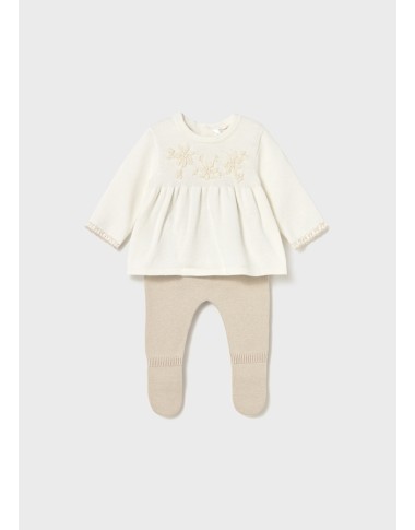 Completo maglia e ghettina tricot Neonata 0/36