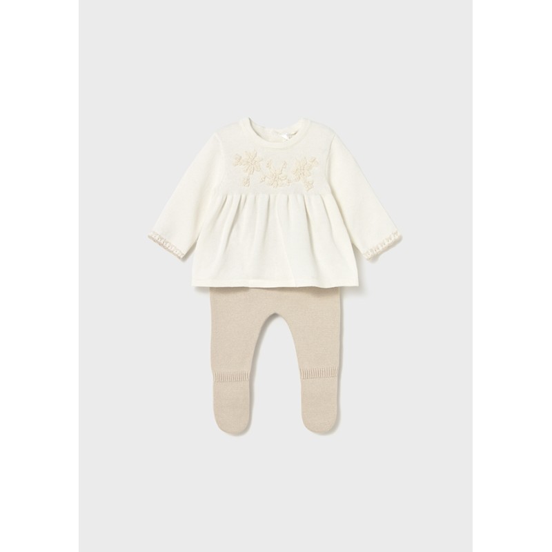 Completo maglia e ghettina tricot Neonata 0/36