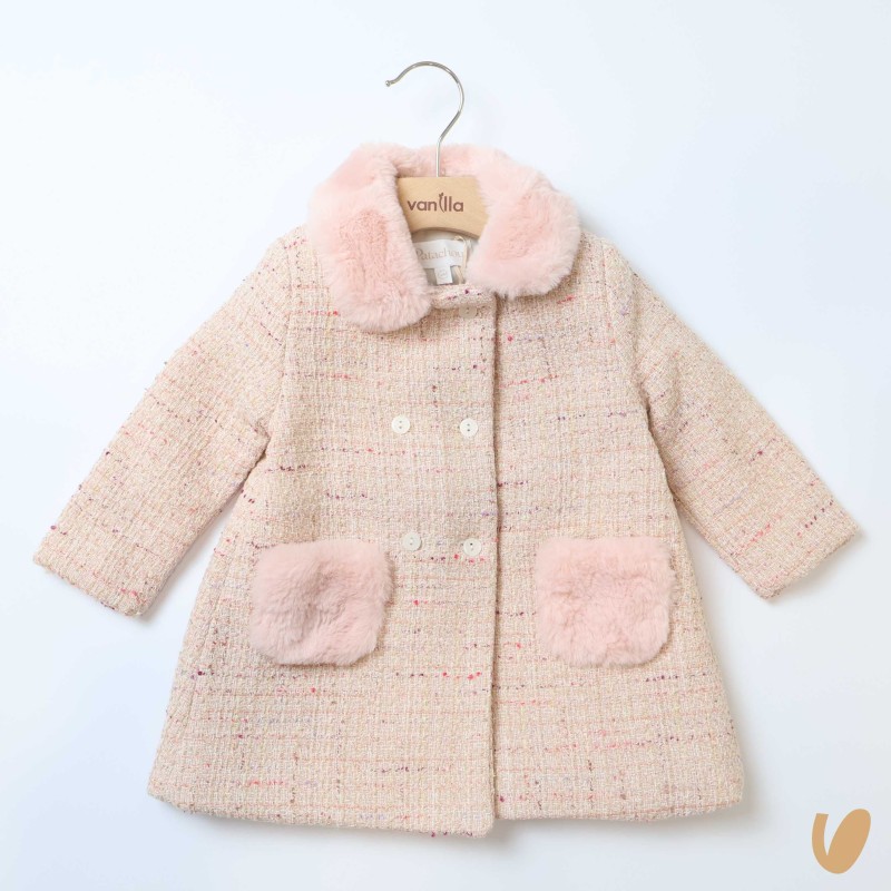 Cappotto tweed e pelliccia Giacca e Giubbino