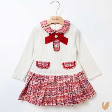 Abito tricot e tweed Neonata