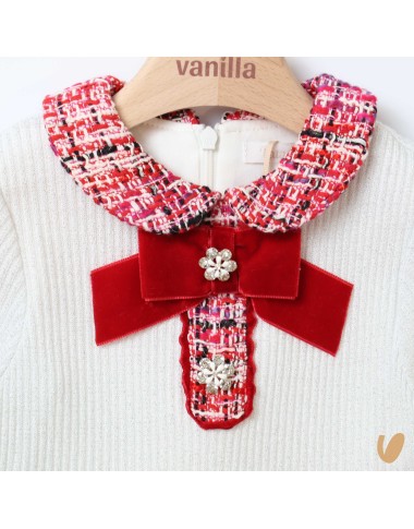 Tricot and tweed dress