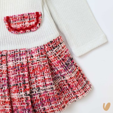 Abito tricot e tweed Neonata