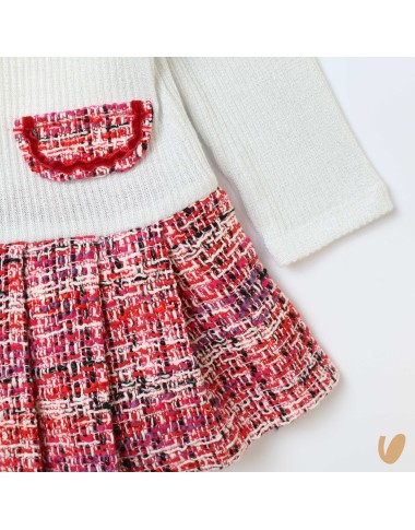 Tricot and tweed dress