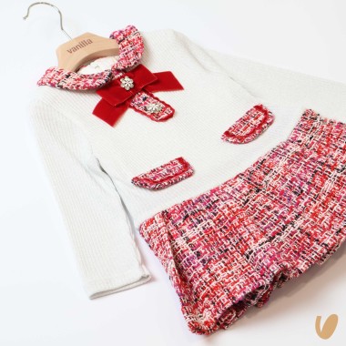 Abito tricot e tweed Neonata