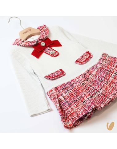 Tricot and tweed dress