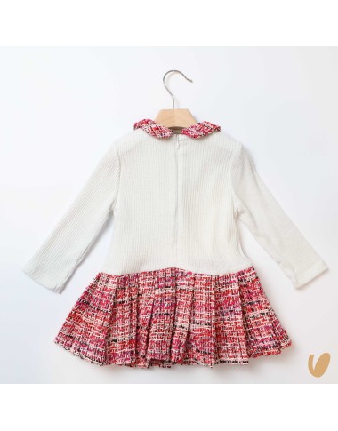 Tricot and tweed dress