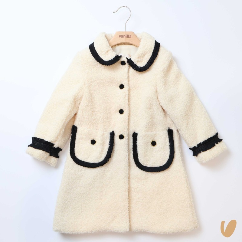 Cappotto boucle e frange Giacca e Giubbino