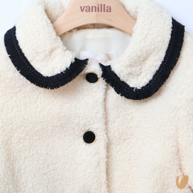 Cappotto boucle e frange Giacca e Giubbino
