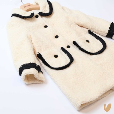 Cappotto boucle e frange Giacca e Giubbino