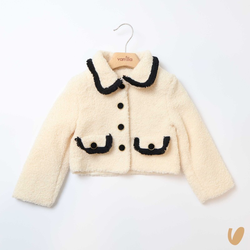 Cappottino corto boucle e frange SALDI 20%
