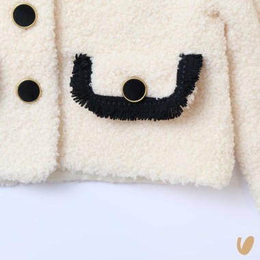 Cappottino corto boucle e frange SALDI 20%