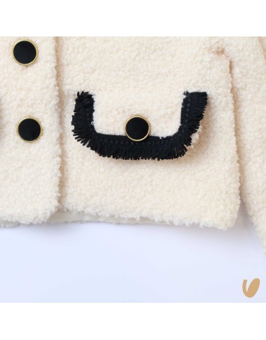 BOUCLE short coat and fringe