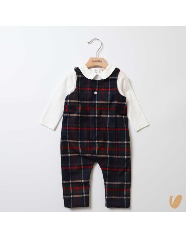 Tutina salopette tartan Neonato