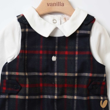 Tutina salopette tartan Neonato