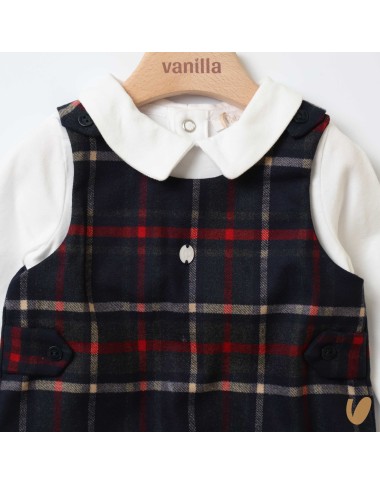 Tartan dungarees suit