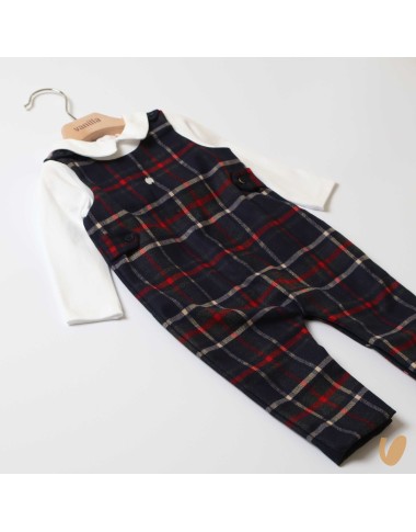 Tartan dungarees suit