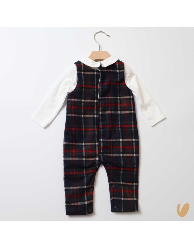 Tutina salopette tartan Neonato