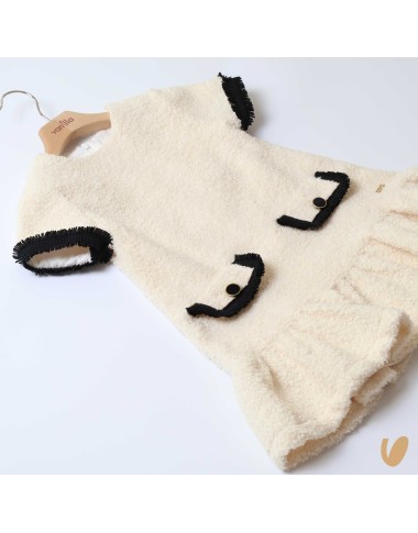 Bouclé dress and fringe