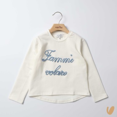 T-shirt felpata Fammi volare Bimba