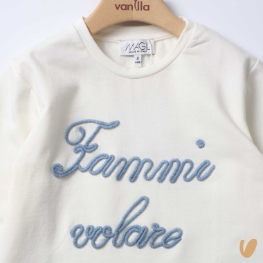 T-shirt felpata Fammi volare Bimba