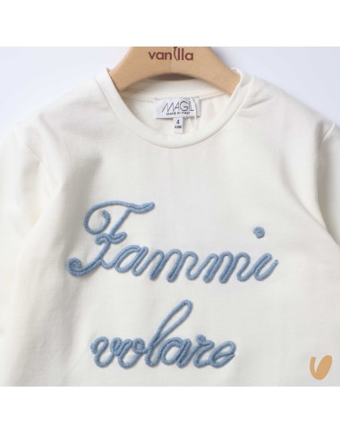 T-shirt felpata Fammi volare Bimba